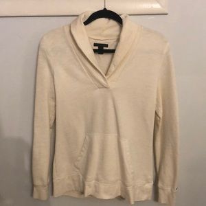 Ivory Cowlneck Pullover w, front pouch